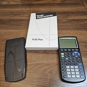 Texas Instruments TI-83 Plus Graphing Calculator w Cover Manual Tested